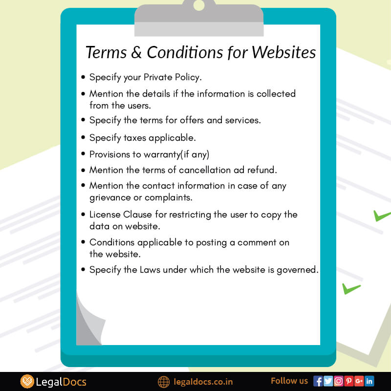 Terms and Conditions For Website